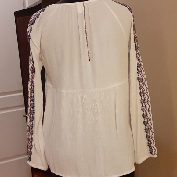 Old Navy embroidered tassel tunic shirt blouse XS - Picture 4 of 5